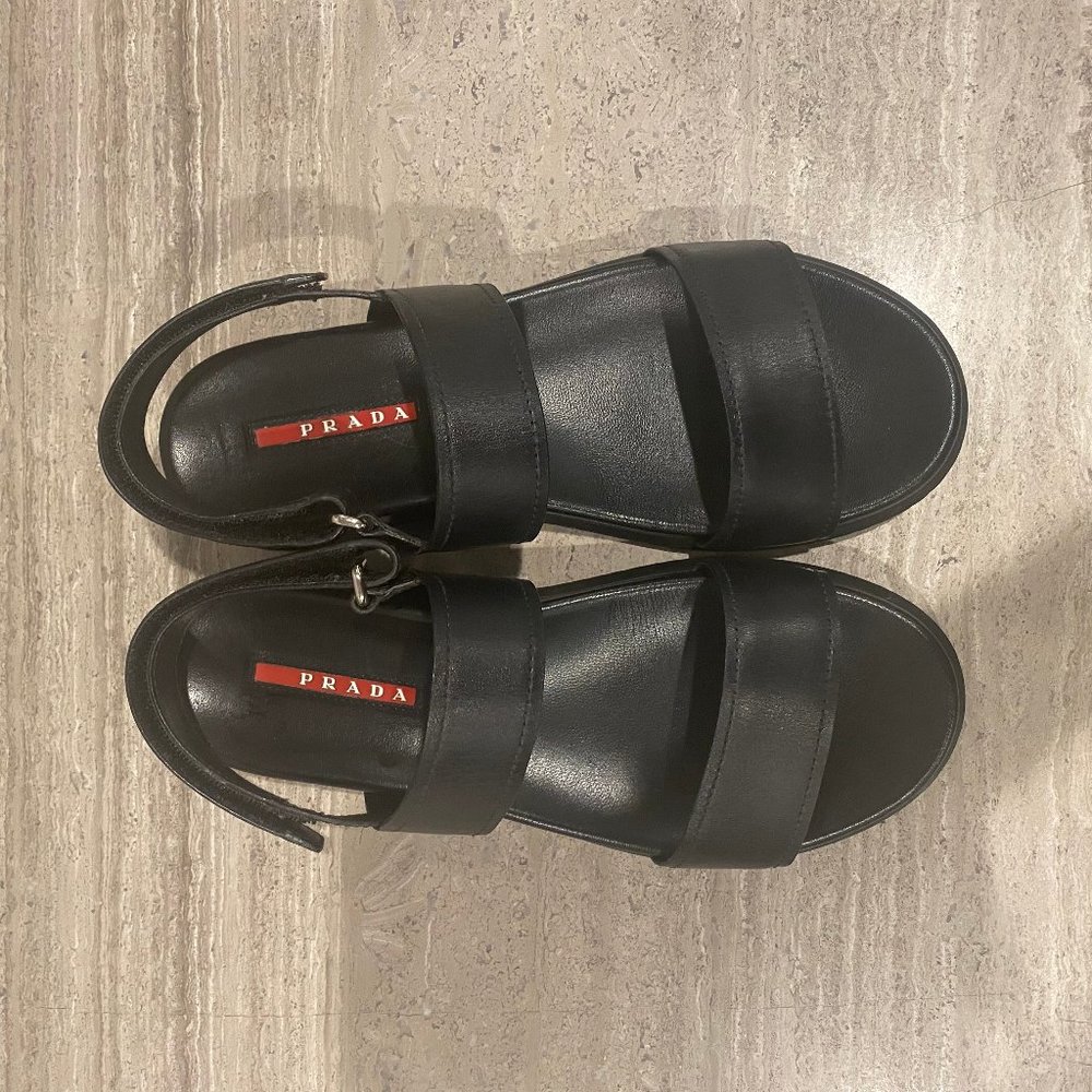 PRADA LEATHER SANDALS